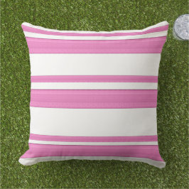 Stripes Modern roze witte abstracte lijnen Buitenkussen