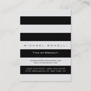 Stripes Monogram Trendy Chic Visitekaartje