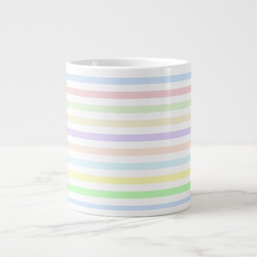 Stripes Multicolor Pastel Jumbo Mok (Voorkant)