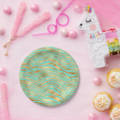  stripes, munt en goud papieren bordje (Feest)