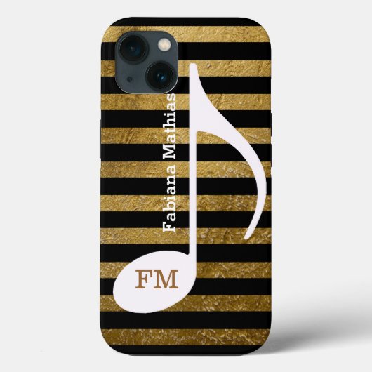 Stripes Music Note gepersonaliseerd Case-Mate iPhone Case (Achterkant)