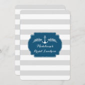  Stripes Nautical Bridal Lunch Invitting Kaart (Voorkant / Achterkant)