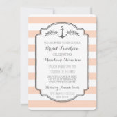 Stripes Nautical Bridal Lunch Invitting Kaart (Achterkant)