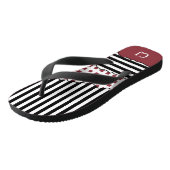 Stripes Net Black, White, Red Layered Initialen Teenslippers (Schuin)