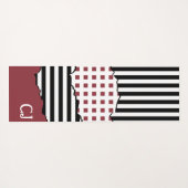 Stripes Net Black, White, Red Layered Initialen Yogamat (Achterkant (horizontaal))