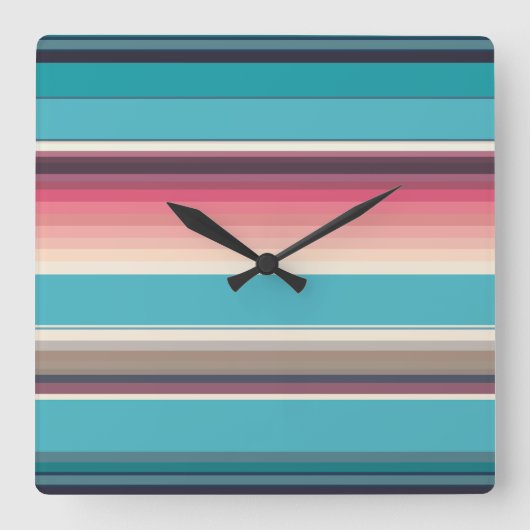 Stripes of the Horizon Vierkante Klok (Voorkant)