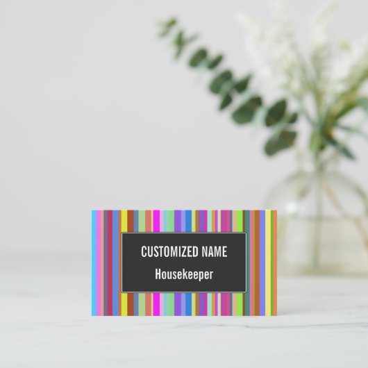 Stripes of Various Colors Business Card Visitekaartje (Staand voorkant)