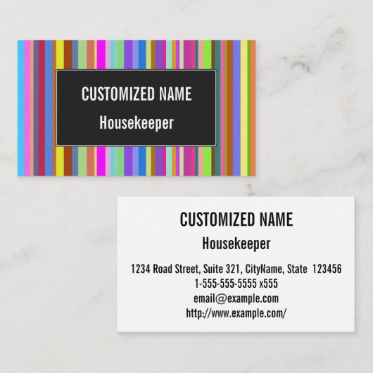 Stripes of Various Colors Business Card Visitekaartje (Voorkant / Achterkant)
