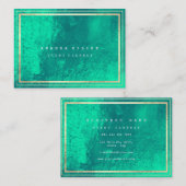 Stripes omhuld Emerald Green Gold Metallic Glass Visitekaartje (Voorkant / Achterkant)