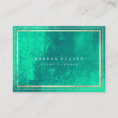 Stripes omhuld Emerald Green Gold Metallic Glass Visitekaartje (Voorkant)