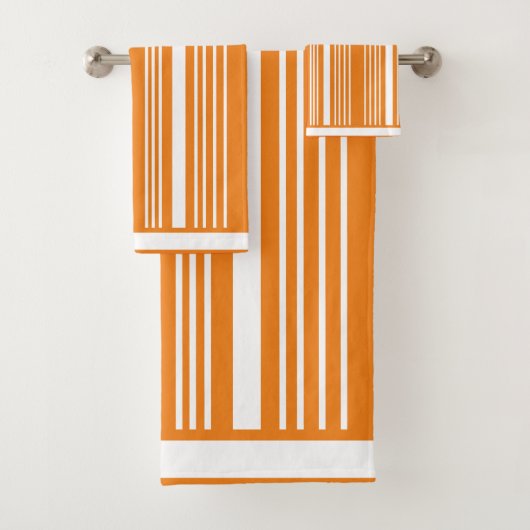 Stripes Oranje en wit Bad Handdoek (Insitu)