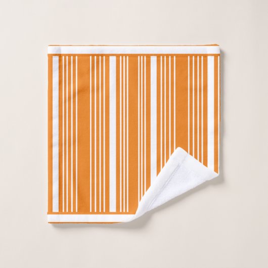 Stripes Oranje en wit Bad Handdoek (Wasdoekje)