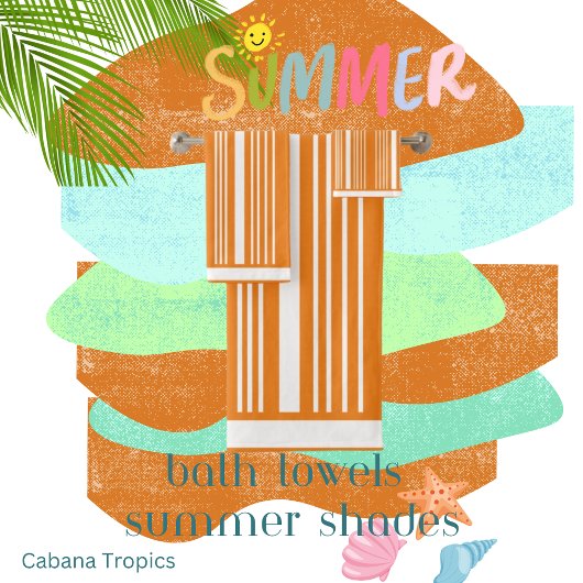 Stripes Oranje en wit Bad Handdoek