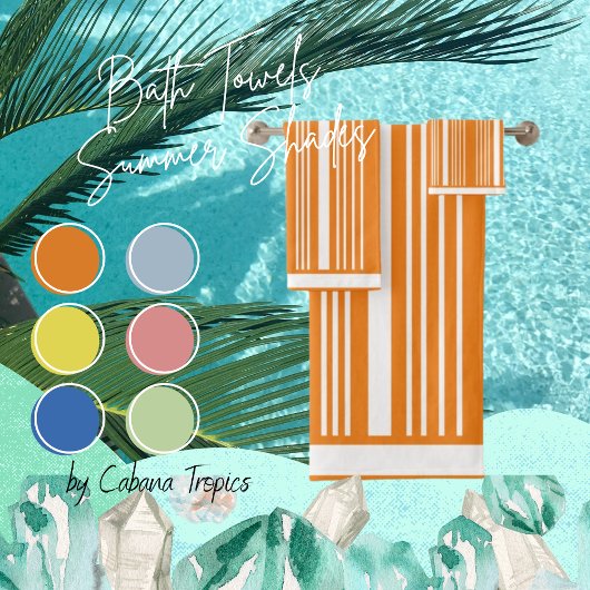 Stripes Oranje en wit Bad Handdoek