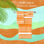 Stripes Oranje & White Bath Towel Set Bad Handdoek