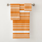 Stripes Oranje & White Bath Towel Set Bad Handdoek (Insitu)