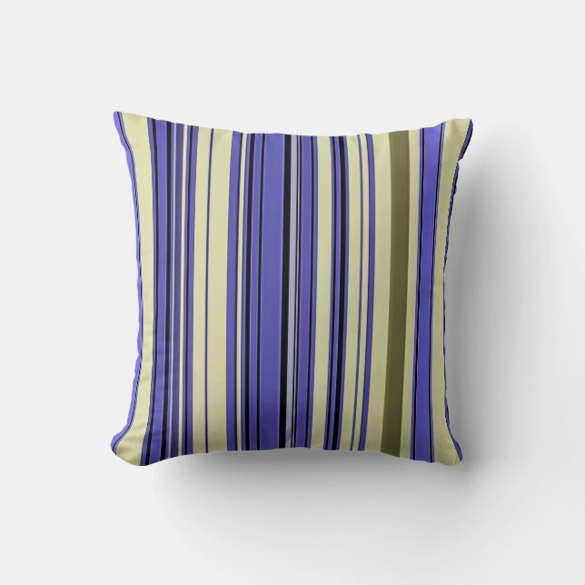 Stripes - Paars blauw-geel-groen Kussen (Voorkant)