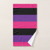 Stripes Paarse roze zwarte meid Bad Handdoek (Handdoek)