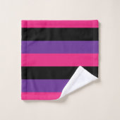 Stripes Paarse roze zwarte meid Bad Handdoek (Wasdoekje)