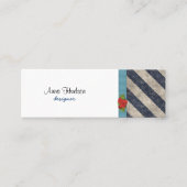 Stripes (parallelle lijnen) — grijs blauw mini visitekaartje (Voorkant)