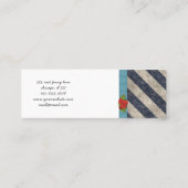 Stripes (parallelle lijnen) — grijs blauw mini visitekaartje (Achterkant)