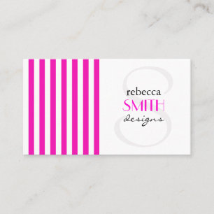 Stripes (parallelle lijnen) - Roze wit Visitekaartje