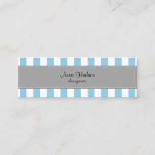 Stripes (parallelle lijnen) - Wit blauw Mini Visitekaartje