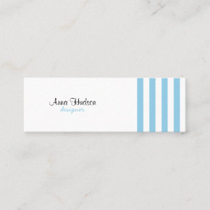 Stripes (parallelle lijnen) - Wit blauw Mini Visitekaartje