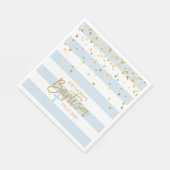 Stripes Pastel Blue Gold BOY BAPTISM Luncheon Servet (Hoek)
