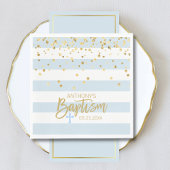 Stripes Pastel Blue Gold BOY BAPTISM Luncheon Servet