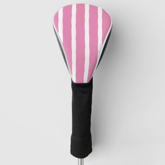 Stripes Patronen Roze White Modern Cute Girly  Golfheadcover (Voorkant)