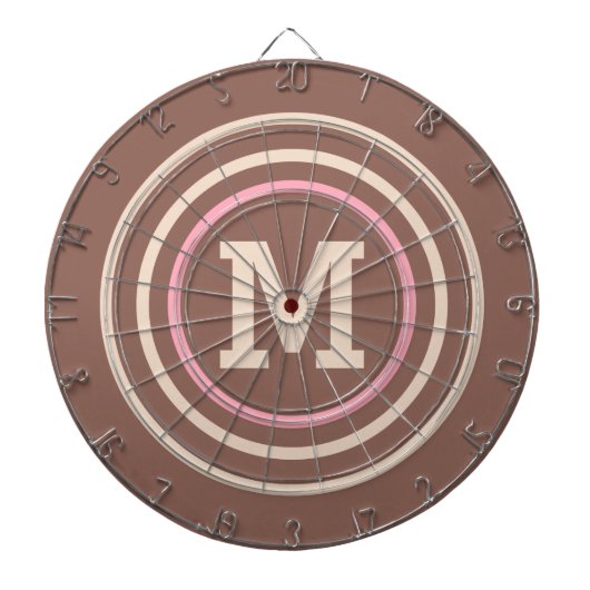 Stripes Patroon aangepaste monogram dart board Dartbord (Voorkant)