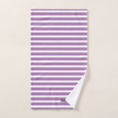 Stripes Patroon Aangepaste naam Paarse Lavendel Wi Bad Handdoek (Handdoek)