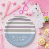 Stripes Patroon aangepaste papieren borden Bordje (Feest)