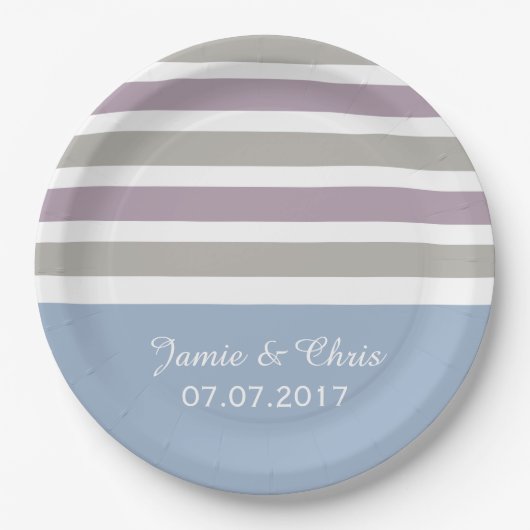 Stripes Patroon aangepaste papieren borden Bordje (Voorkant)