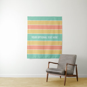 Stripes patroon aangepaste teksttapestries wandkleed