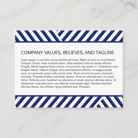 Stripes Patroon Blauwe achtergrond Visitekaartje (Voorkant)