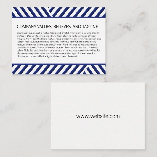 Stripes Patroon Blauwe achtergrond Visitekaartje (Voorkant / Achterkant)