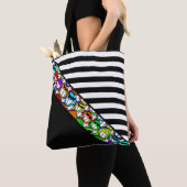 Stripes Patroon breed zwart + cool Tote Bag (Dichtbij)