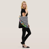 Stripes Patroon breed zwart + cool Tote Bag (Op model)