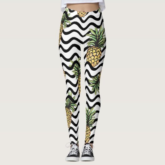 Stripes Patroon - Leggings ananas (Voorkant)