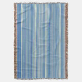 Stripes patroon twee tonerblauwe crème deken (Voorkant Verticaal)