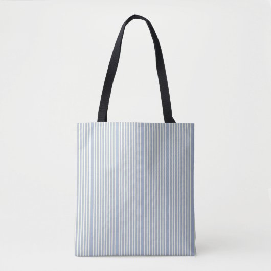 Stripes patroon twee tonerblauwe crème tote bag (Voorkant)