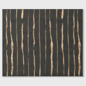 Stripes patroon voor zwart en Roos-goud Cadeaupapier (Vlak)