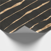 Stripes patroon voor zwart en Roos-goud Cadeaupapier (Hoek)