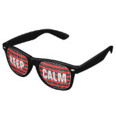 Stripes Patroon zwart + jouw tekst & achtergrond Retro Zonnebril (Gekanteld)