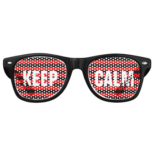 Stripes Patroon zwart + jouw tekst & achtergrond Retro Zonnebril (Voorkant)