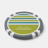Stripes Pattern aangepaste monogram pokerchips (Enkel)