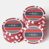 Stripes Pattern aangepaste monogram pokerchips (Opstapeling)
