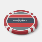 Stripes Pattern aangepaste monogram pokerchips (Enkel)